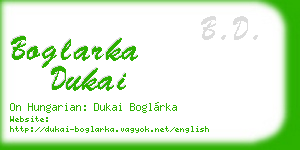 boglarka dukai business card