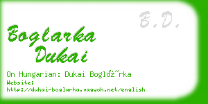 boglarka dukai business card